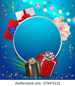 Greeting Card and Empty Round Frame