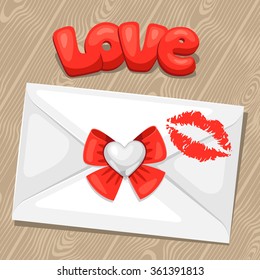 Greeting card with envelope. Concept can be used for Valentines Day, wedding or love confession message.