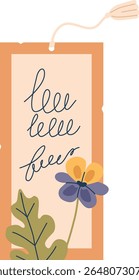 Herbário de flor do envelope do cartão de saudação