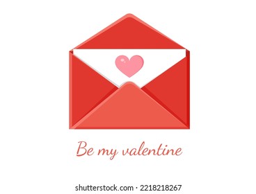 Greeting card with an envelope. Love message. Love letter for Valentine's Day for poster, print, holiday card.