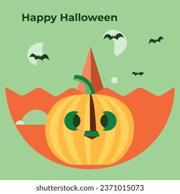 Greeting card with an exciting Halloween