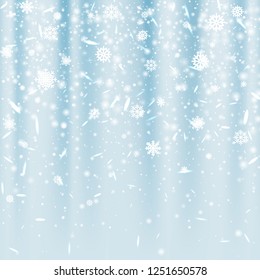Greeting card falling snowflakes. Vector illustration.
