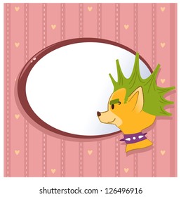 Greeting card with fashion dog