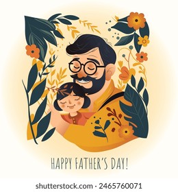 Greeting card of Father and child for Father's Day