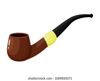 Greeting card for Father s Day. Happy Father s Day. I love you, dad. Smoking pipe isolated on white background. Vector illustration