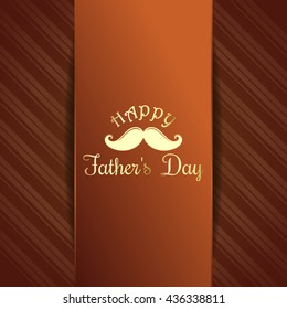 Greeting card for Father's Day celebration. Happy Father's Day. Graceful gold lettering on a retro background. Vector illustration