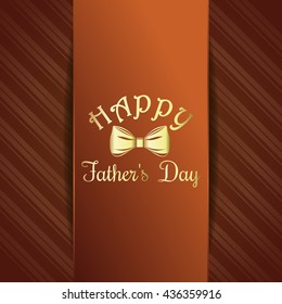 Greeting card for Father's Day celebration. Happy Father's Day. Graceful gold lettering on a retro background. Vector illustration