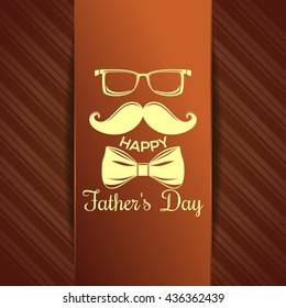 Greeting card for Father's Day celebration. Happy Father's Day. Graceful gold lettering on a retro background. Vector illustration