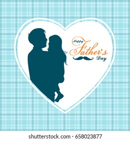 Greeting card for Father`s day with decorative lettering and vintage pattern background