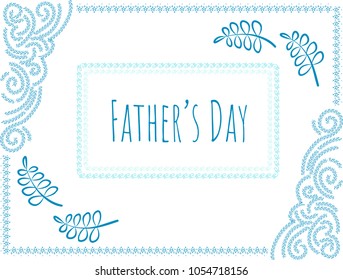Greeting card - father's day - ornament and curl