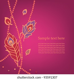 Greeting card with feathers