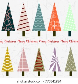 Greeting card with fir-trees