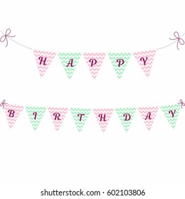 Greeting card flags Happy Birthday