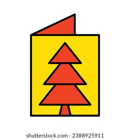 Grußkartenflache Vektorgrafik einzeln auf weißem Hintergrund. Verwenden Sie für Weihnachten, Dekoration, Grußkarte etc.