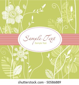 Greeting card, floral background