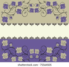 Greeting card with floral elements