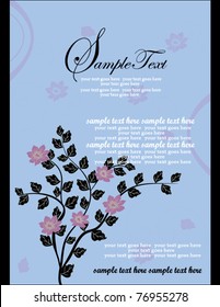 Greeting card with floral elements