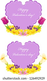 Greeting card with floral heart. Vector