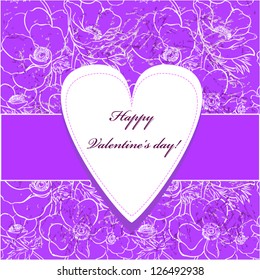 Greeting card with floral heart. Vector