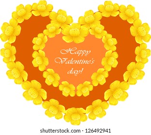 Greeting card with floral heart. Vector
