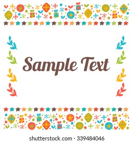 Greeting card with floral ornamental design. Cute vector background, greeting card or invitation template. Vector illustration