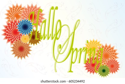 Greeting card floral vector, background, 