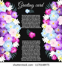 Greeting card, Floral Wedding felicitation elegant invite,  thank you,  greenery,  bouquet, template , gift certificate, party invitation, congratulation ,flower frame