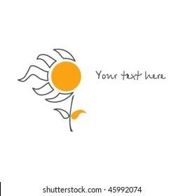 Greeting card with flower.