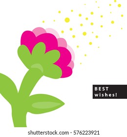 Greeting card with flower.
