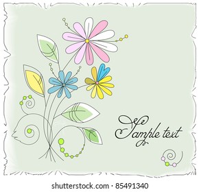 Greeting card with flower
