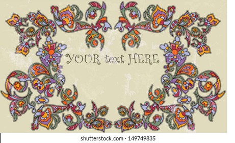 Greeting card with flower background 