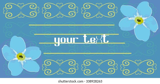 Greeting card  flower forget-me-