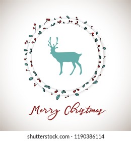 greeting card in flower garden for Christmas day.