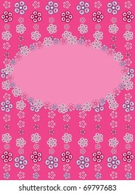 Greeting card with flower pattern
