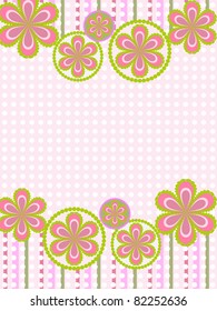 Greeting card with flower pattern