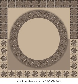 greeting card with flower pattern in ethnic style