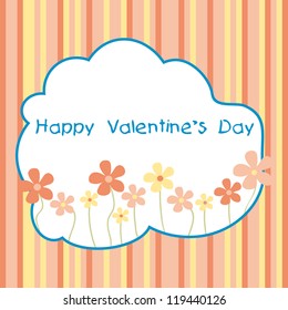 Greeting card with flower. Valentine's day.