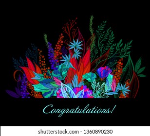 Greeting card with flowers