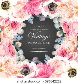 Greeting card with flowers