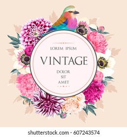 Greeting card with flowers