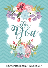 Greeting card with flowers