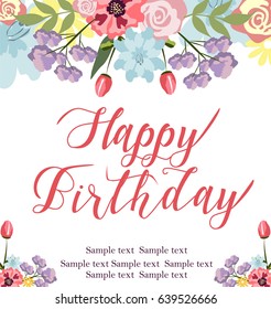 Greeting card with flowers