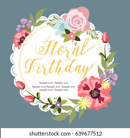 Greeting card with flowers