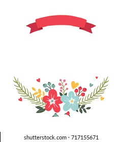 Tarjeta de saludo con flores