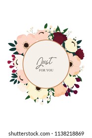 Greeting card with flowers autumn, can be used as invitation card for wedding, birthday and other holiday and summer background. Vector