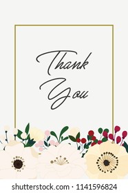 Greeting card with flowers autumn, can be used as invitation card for wedding, birthday and other holiday and summer background. Vector