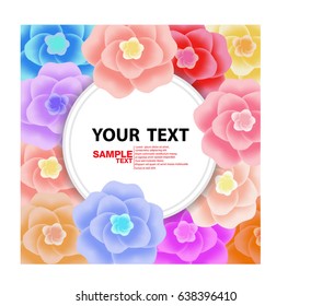 Greeting card with flowers background