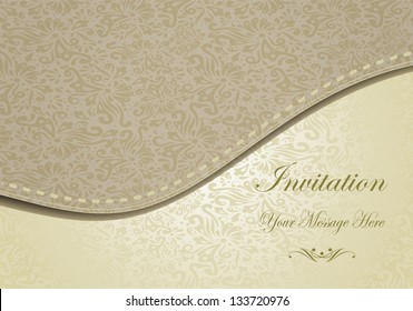Greeting Card with Flowers in a baroque style . eps10