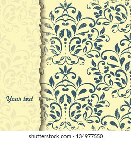 Greeting Card with Flowers in a baroque style . eps10