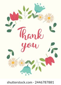 Greeting card with flowers, can be used as invitation card for wedding, birthday and other holiday and spring or summer background. Vector illustration